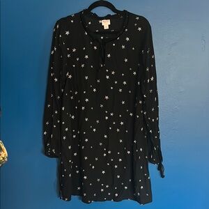 Black Star Print Dress